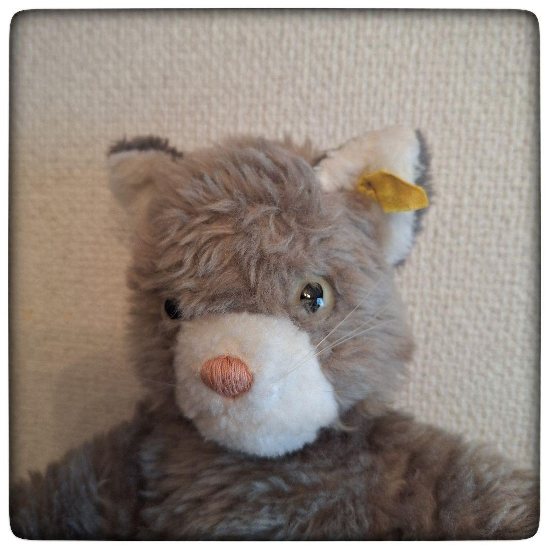 【70' 柔らかグレー 猫 Dossy 29cm】ヴィンテージ シュタイフ