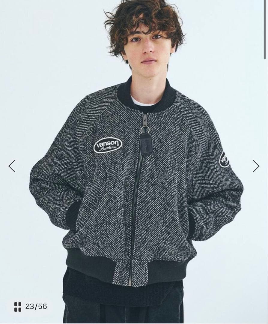 vanson ヘリンボーンジャケット Lサイズ ブラック