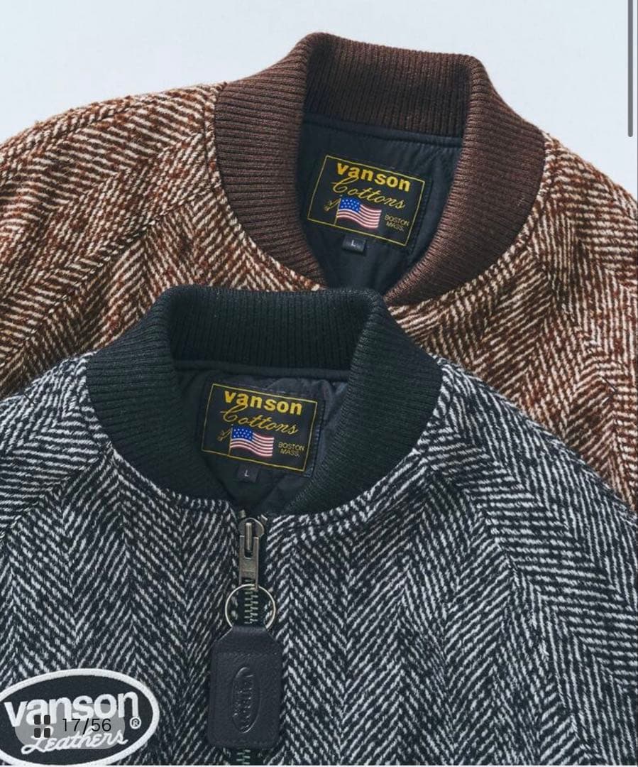 vanson ヘリンボーンジャケット Lサイズ ブラック