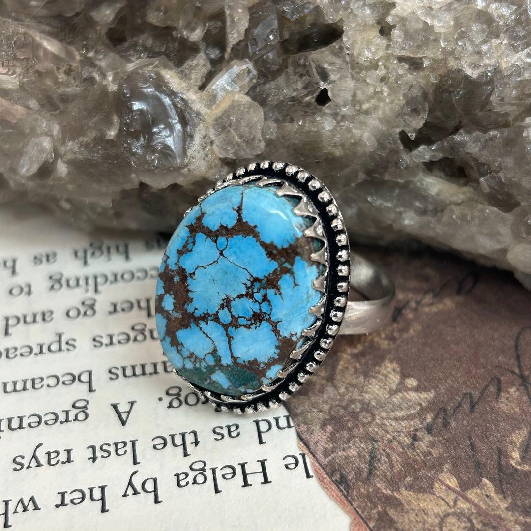 けーい 70s ヴィンテージ ターコイズ リング 23号 指輪 シルバ