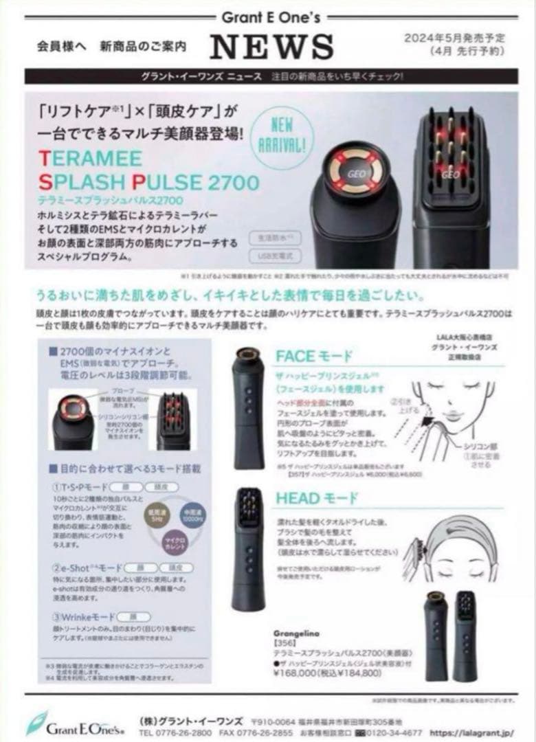 TERAMEE SPLASH PULSE 2700 美顔器