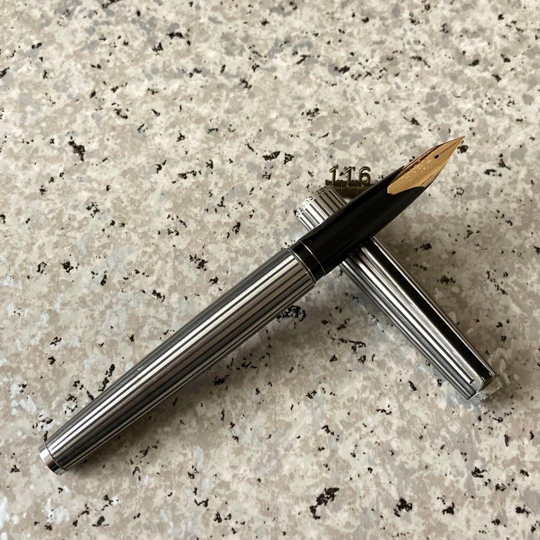 #116 オーバーホール済み 万年筆 プラチナ　PLATINUM ロング18k