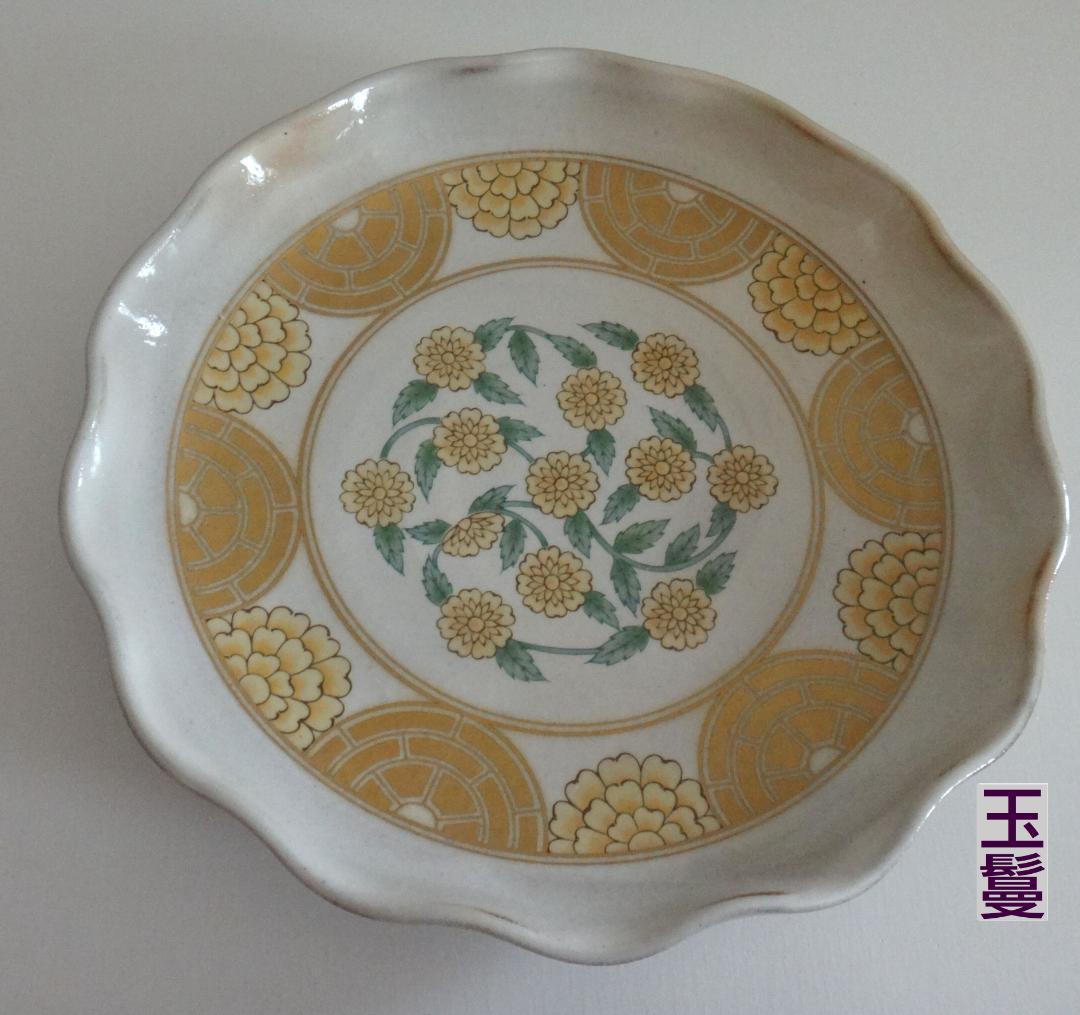 井泉窯　小川忠計作【源氏の花】和菓子皿揃共箱　栞付　丸皿一枚　小皿5枚セット