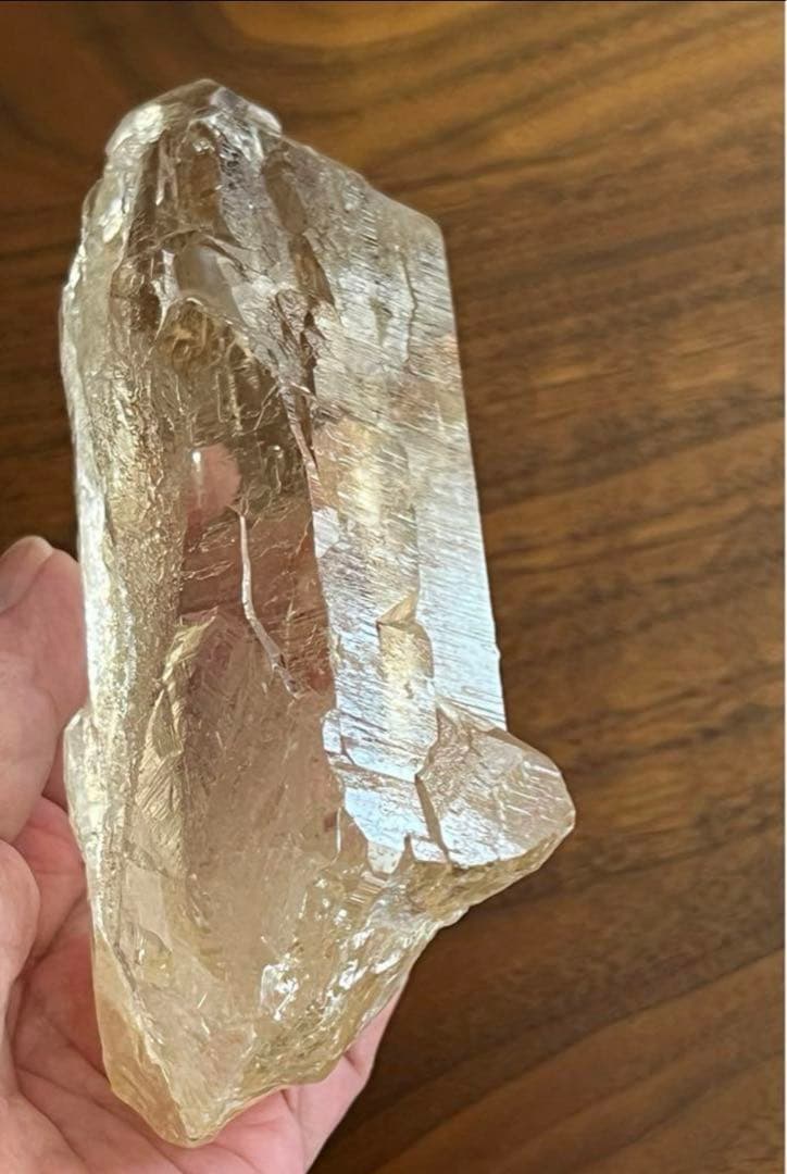 【希少】天然非加熱 シトリン カテドラル原石 555g 高透明　単結晶　黄水晶