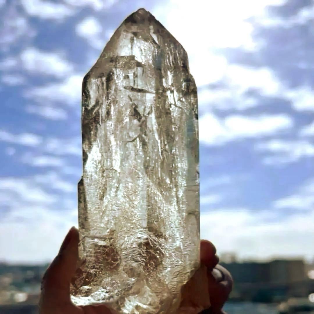 【希少】天然非加熱 シトリン カテドラル原石 555g 高透明　単結晶　黄水晶