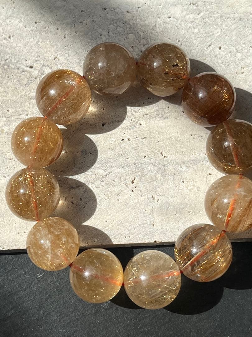 ルチルクォーツ　16.9〜19.3㎜　ブレスレット