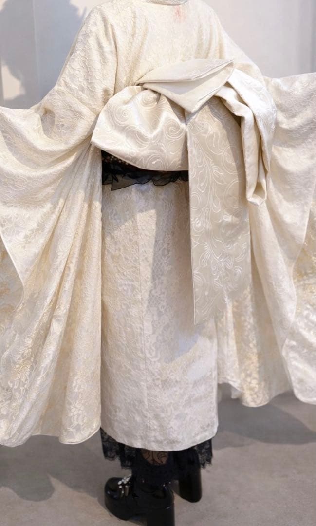 レース振袖 着物 フルセット ( + バッグ ファー 付き )