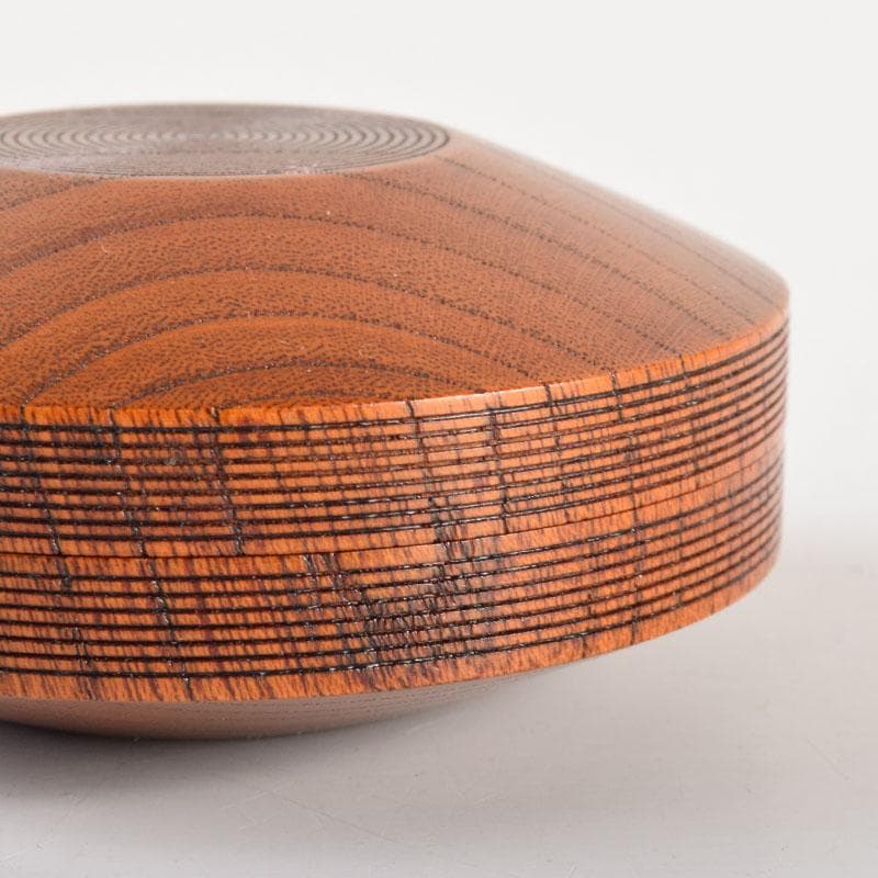 茶道具　塗師　川瀬表完作　欅拭漆　香合　共箱　V　6834