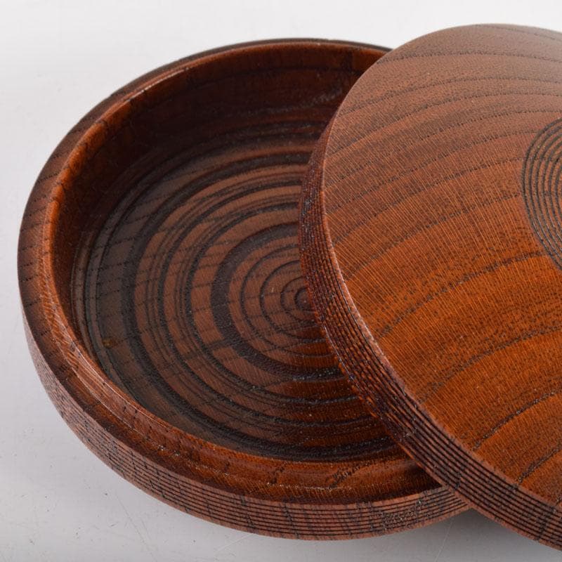 茶道具　塗師　川瀬表完作　欅拭漆　香合　共箱　V　6834