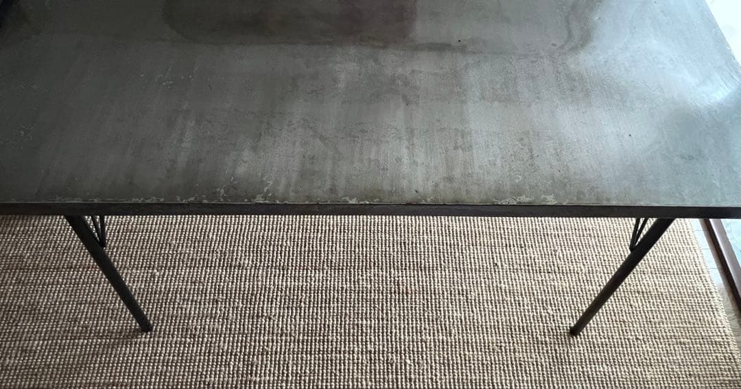 ダイニングテーブルorデスク　ジンク天板　幅135cm ※イスは付属しません