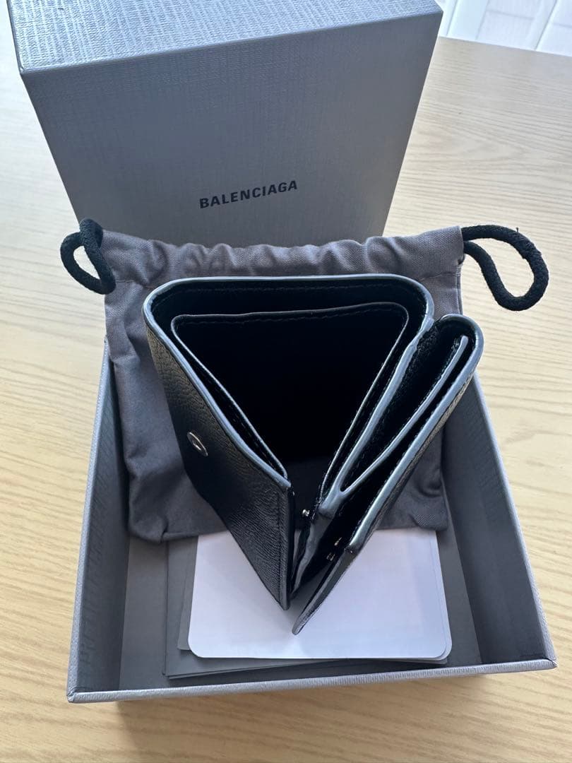 値下げ！BALENCIAGA 三つ折り財布 ブラック