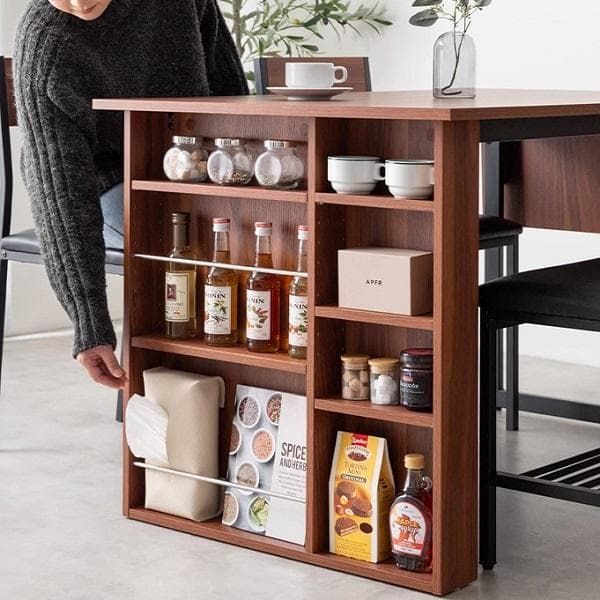 カフェ風 伸縮式 収納付 ダイニングセット 4点セット テーブル チェア ベンチ