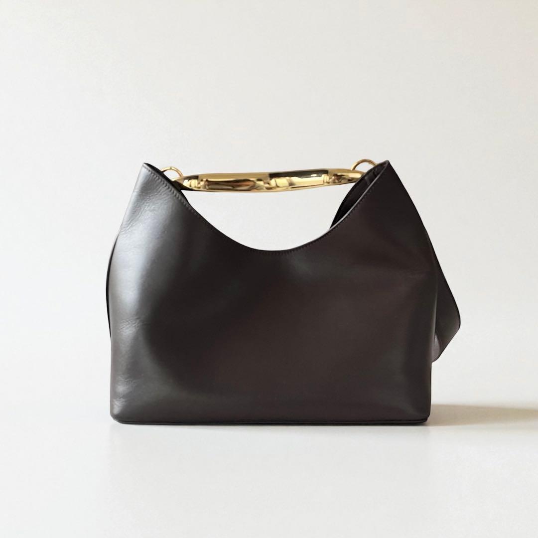 《未使用級》Elleme エレメ 2way バッグ レザー ゴールド金具 茶系