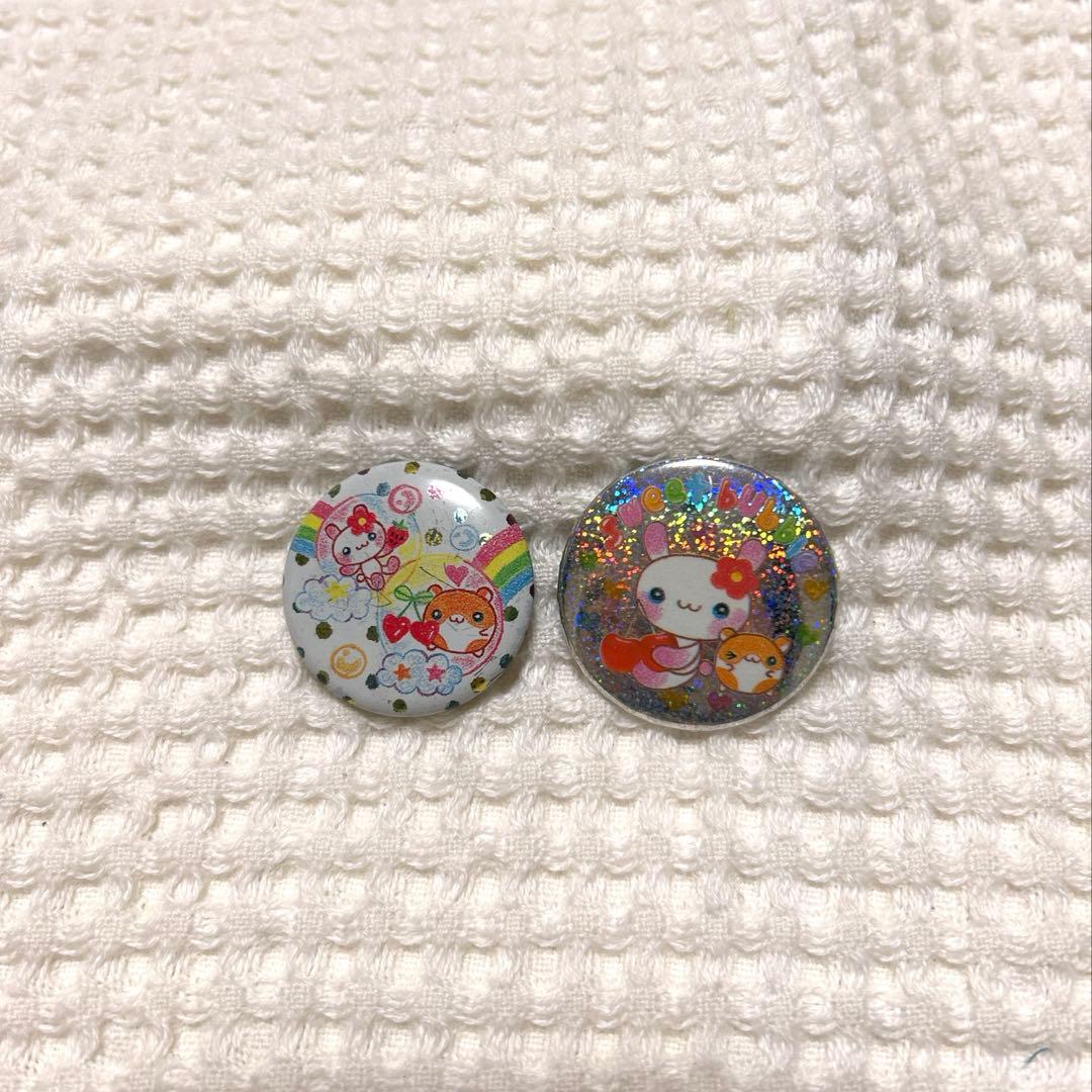 平成レトロ 缶バッチ 2個セット ハムちゃん