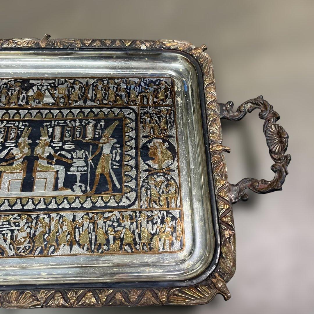 2 金属製　プレート　エジプト　飾り皿