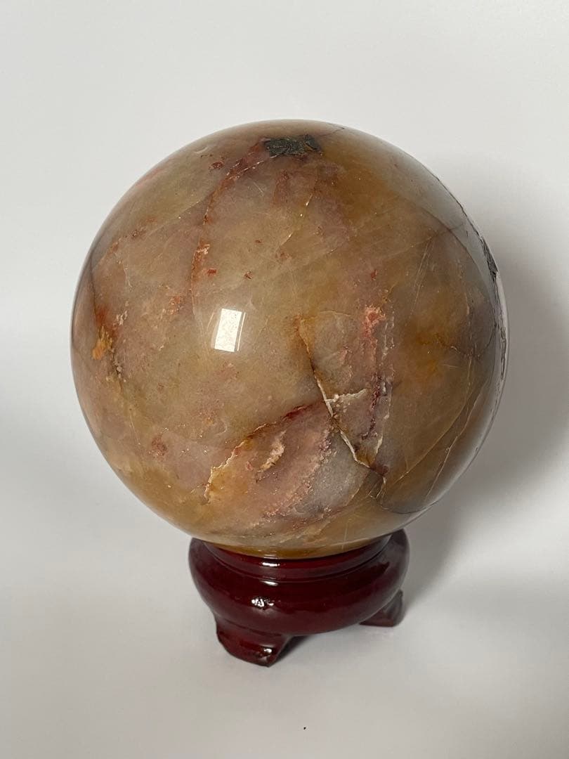 【H&E社正規品／保証書付き】ヒマラヤ・レッドゴールド・アゼツライト スフィア