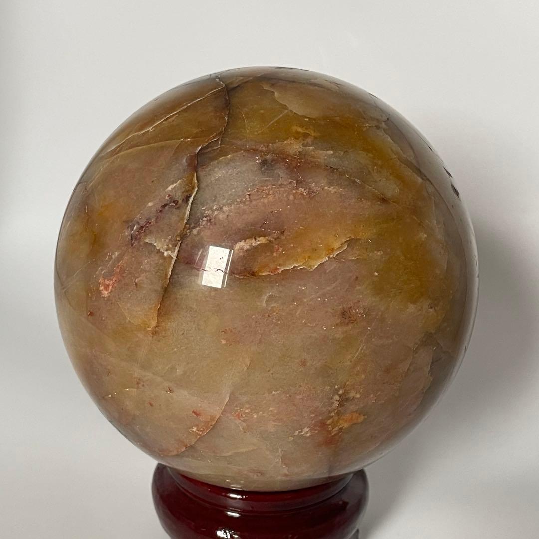 【H&E社正規品／保証書付き】ヒマラヤ・レッドゴールド・アゼツライト スフィア