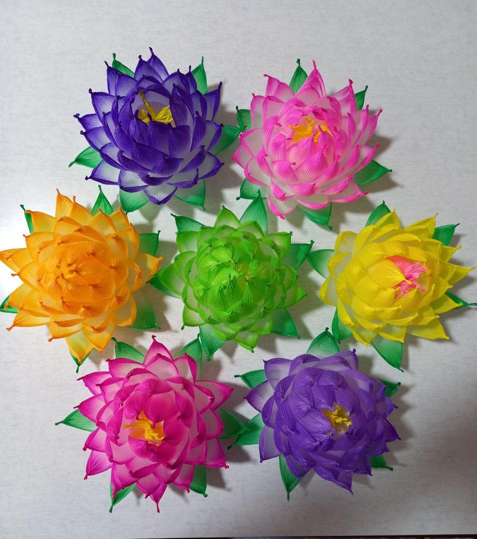 蓮の花の紙83 8色　24個　蓮の紙　韓紙　ハスの花　韓国