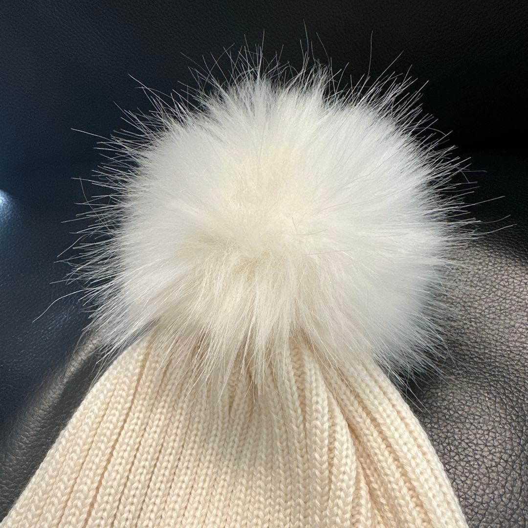 MONCLER KIDS モンクレール キッズ ・レディース　ニット帽 ホワイト