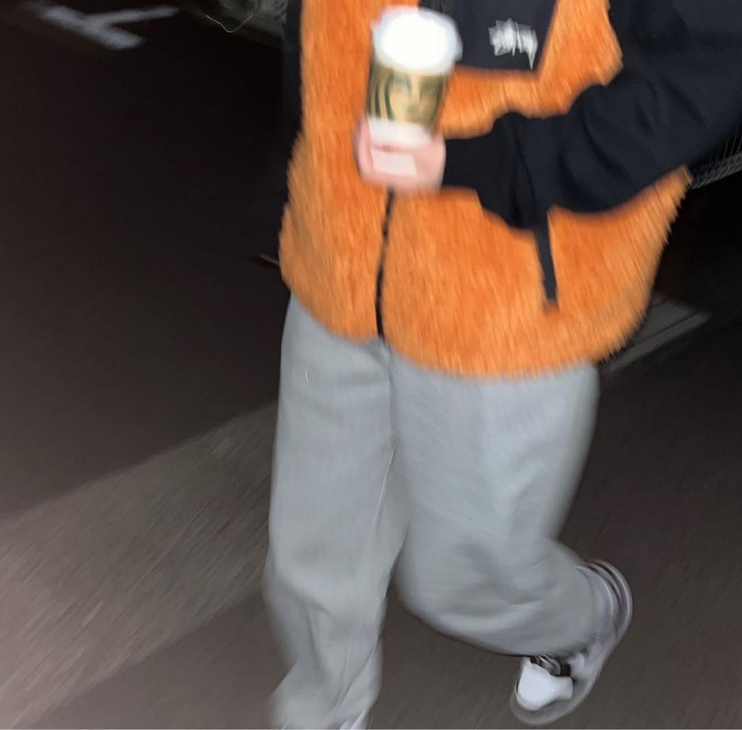 Stussy フリースベスト オレンジ　Lサイズ