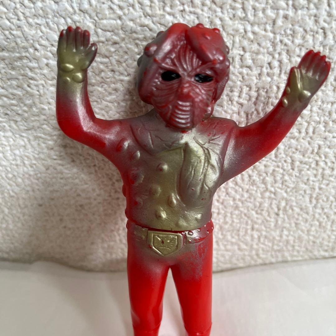 ⚠️貴重・当時物　仮面ライダー　キノコモルグ　ミニソフビ　珍色　旧バンダイ