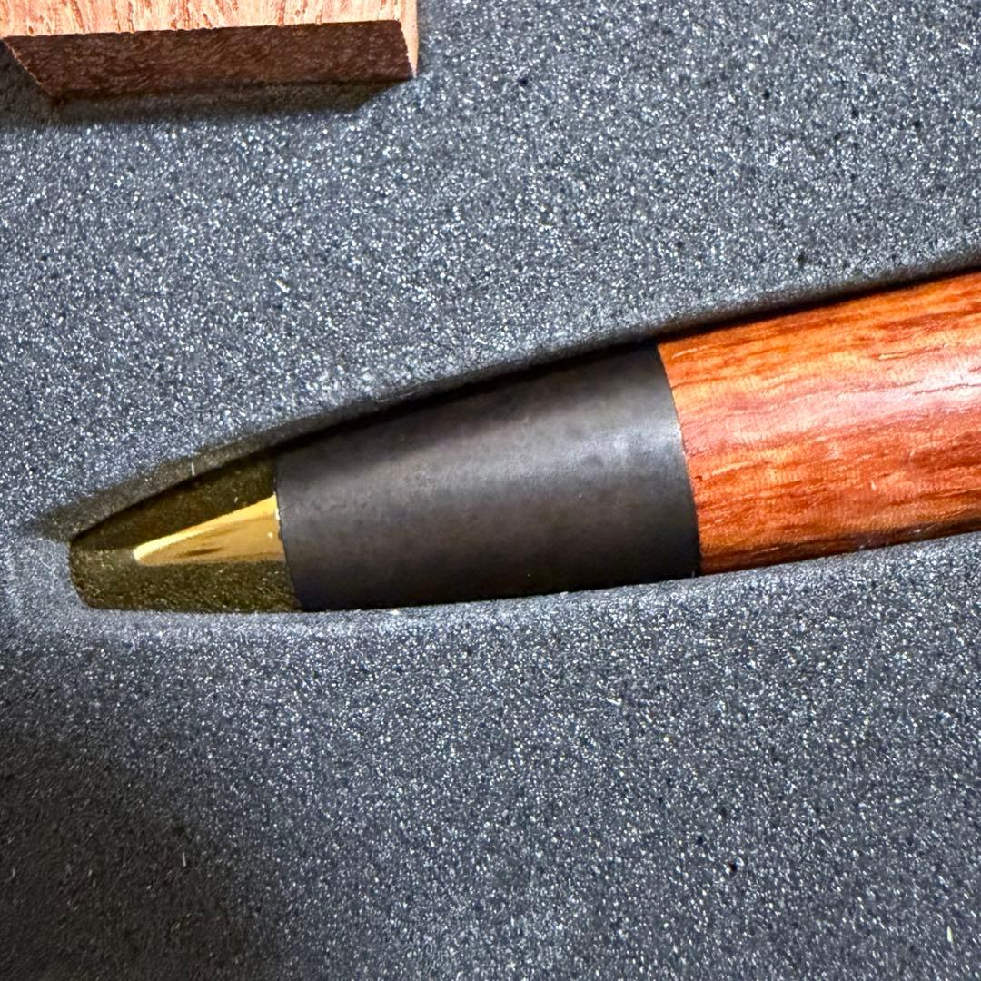 野原工芸 花梨 シャープペンシル ゴールド 斑紋黒染色パーツ