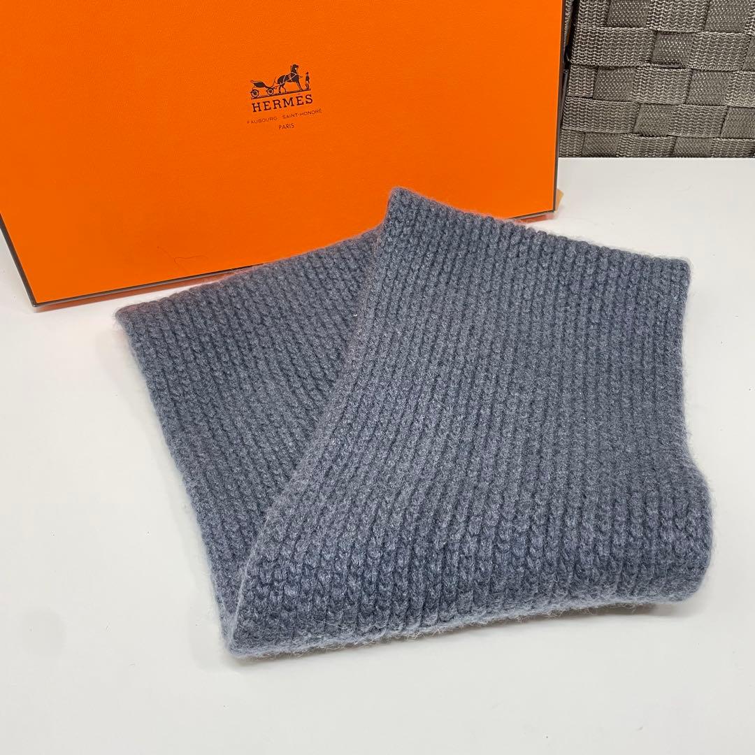 は*る様 HERMES カシミヤ スヌード グレー