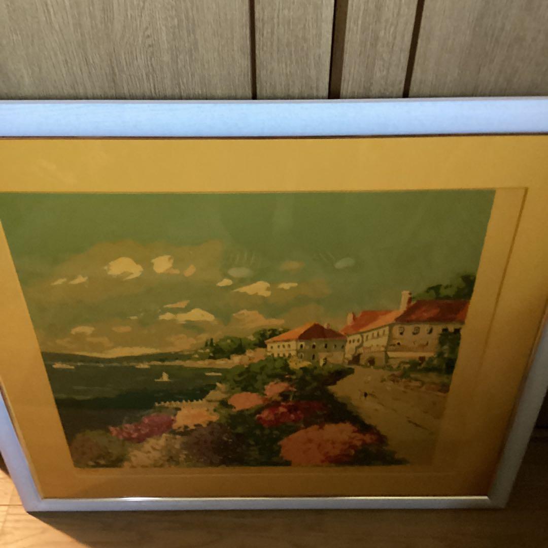 平賀康伸　地中海の祥風　リトグラフ592/1000 直筆サイン有作品N25478