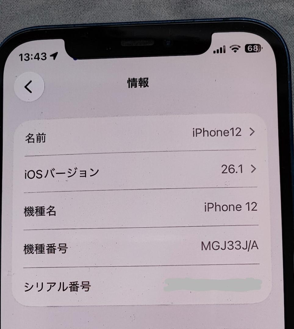 iPhone12　256GB　ブルー　付属品一部未使用！！