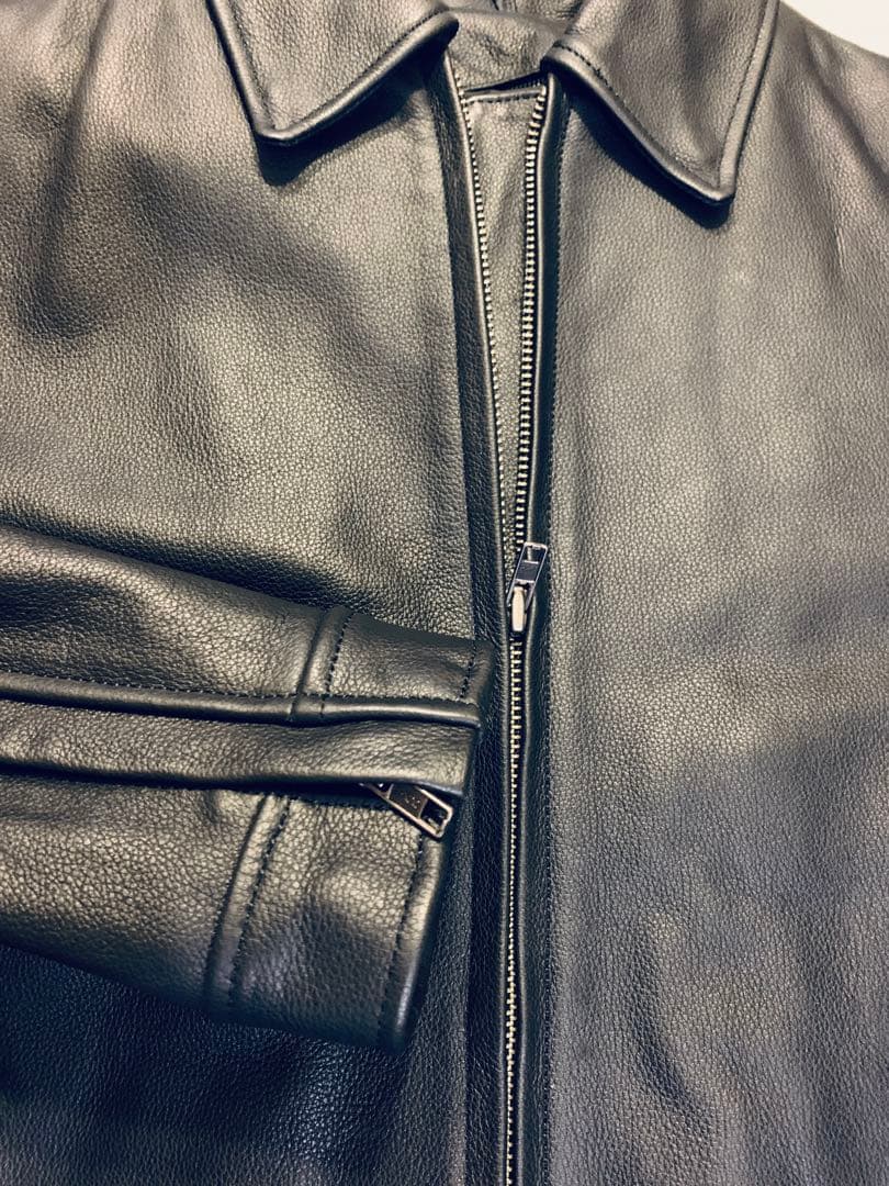 未使用品 ガンダム ジオン軍 レザー シングルライダースジャケット 襟付き LL