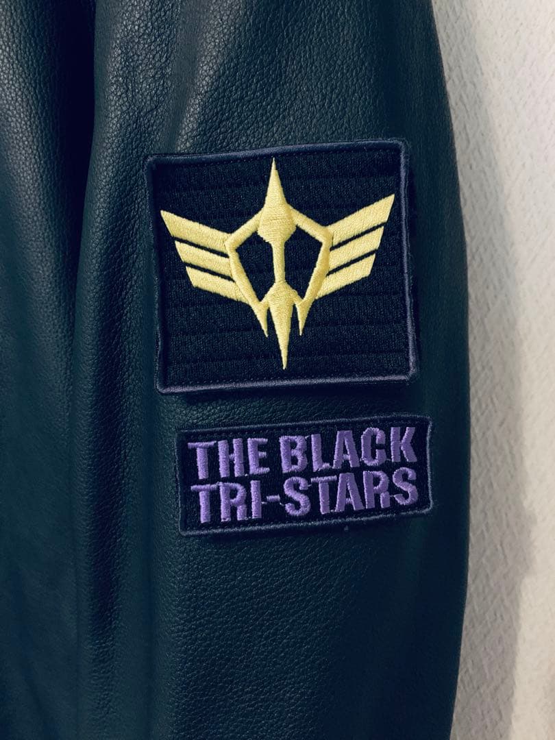 未使用品 ガンダム ジオン軍 レザー シングルライダースジャケット 襟付き LL