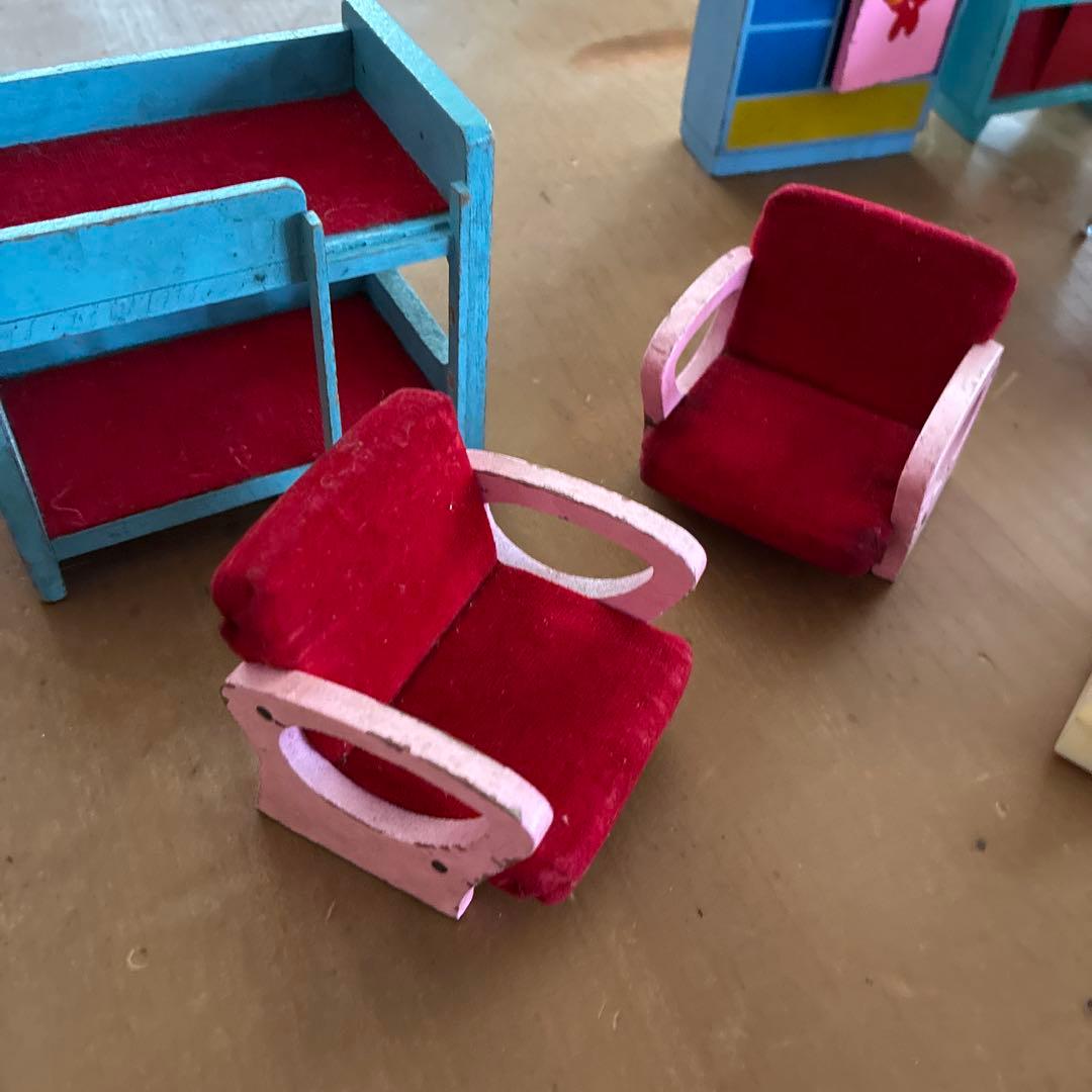 ち*こ様 昭和レトロ木製ミニチュア家具セット