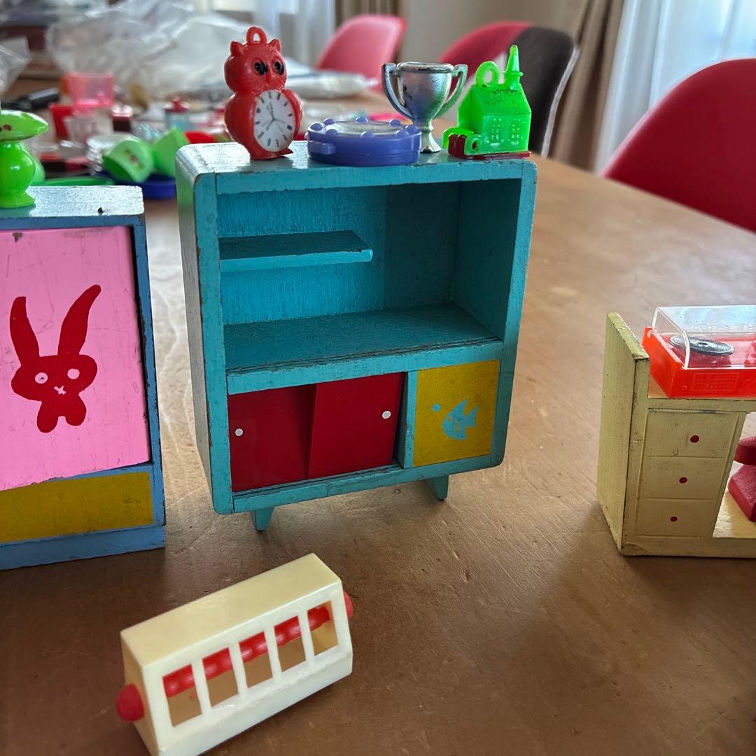 ち*こ様 昭和レトロ木製ミニチュア家具セット