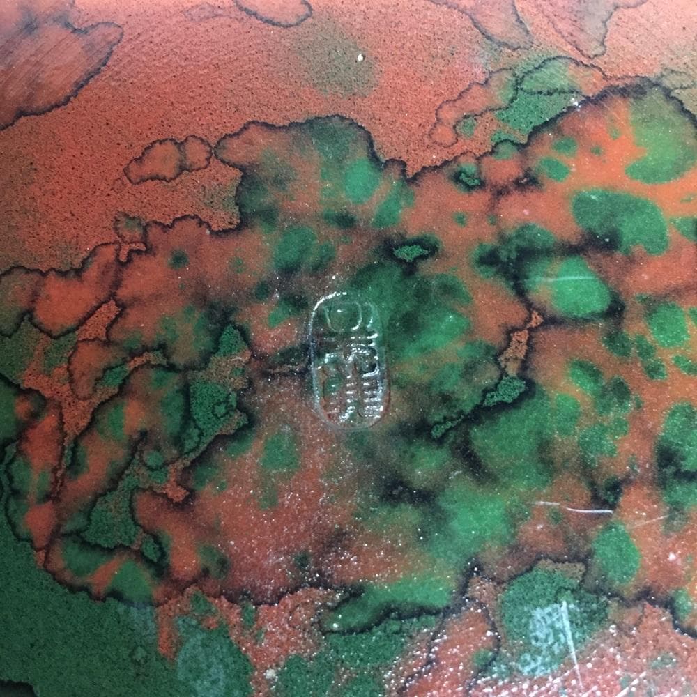 Y【中古】銅製花瓶 龍 飾り壺 青銅 耳付き 兼春作 双耳 古美術 アンティーク