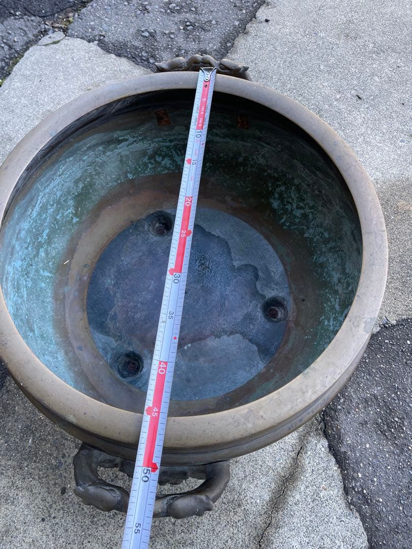 アンティーク　火鉢　昭和　木製台座　大型