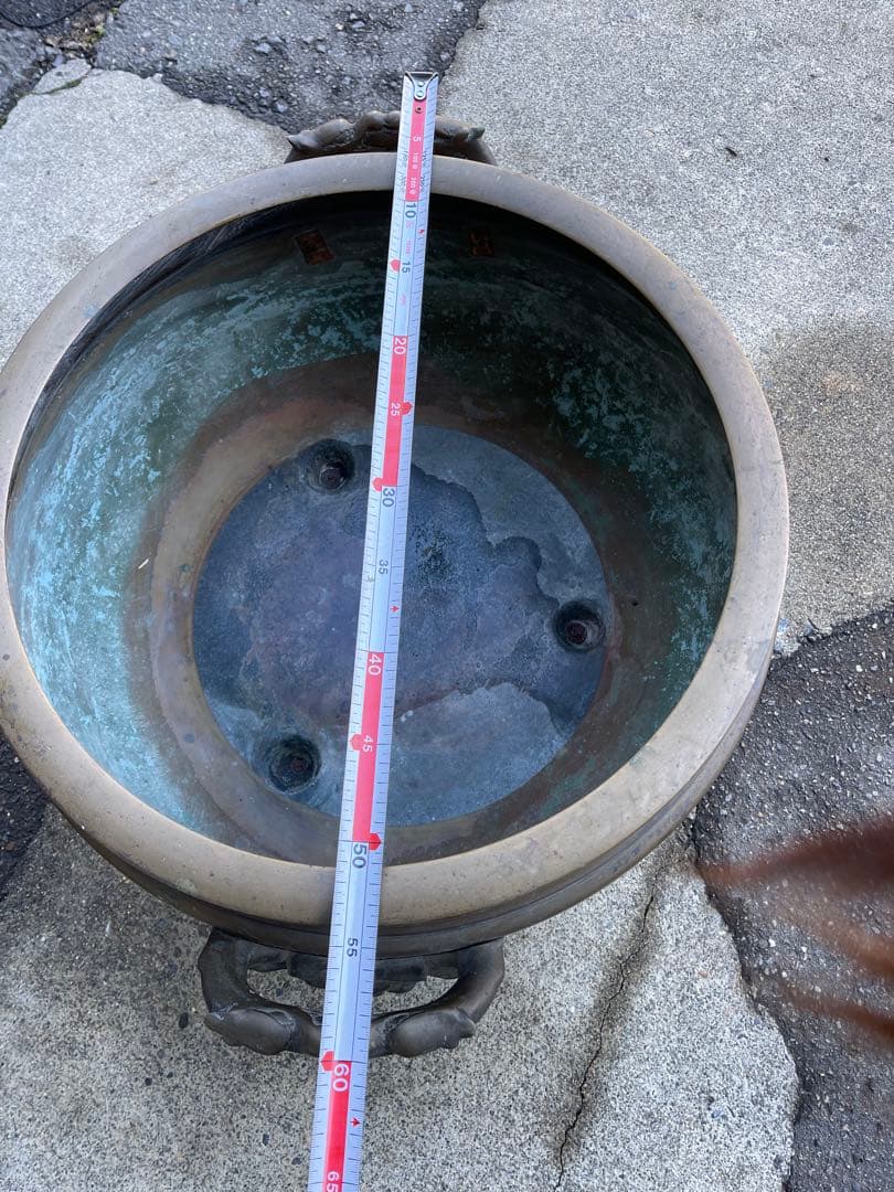 アンティーク　火鉢　昭和　木製台座　大型