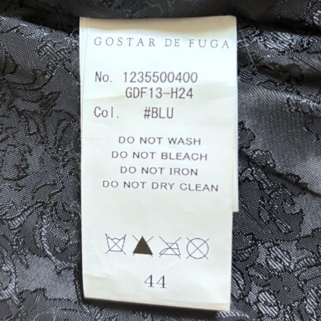 【美品】ゴスタールジフーガ★Y2K★牛革レザーシングルライダースジャケット青S