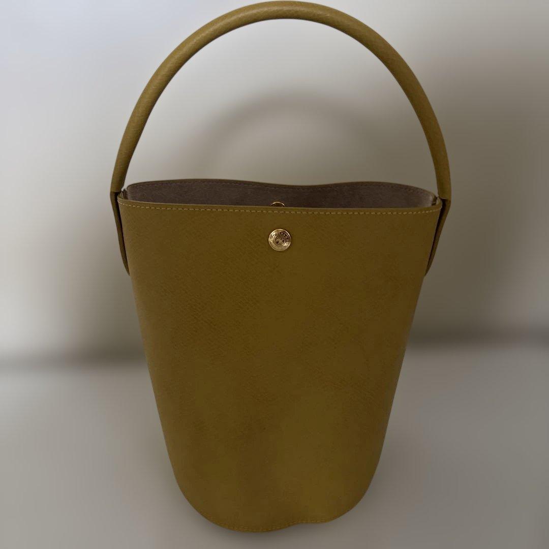 ロンシャン　バケットバッグ　イエロー