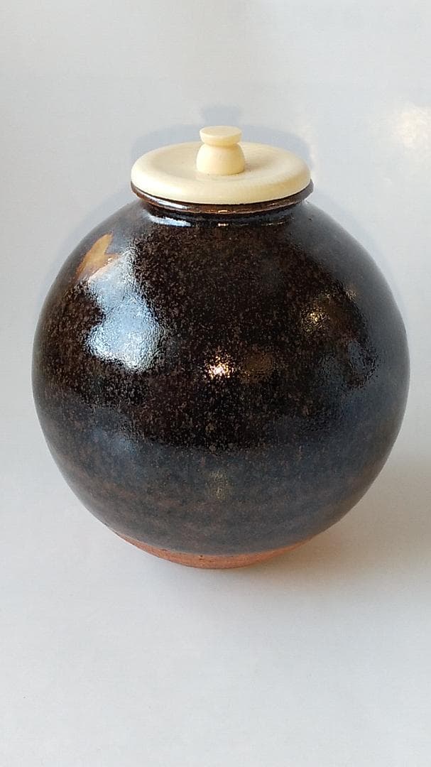 古瀬戸茶入 山口茂 作 仕覆 呂宋間道 茶道具 共箱 茶入 新品 未使用品 です