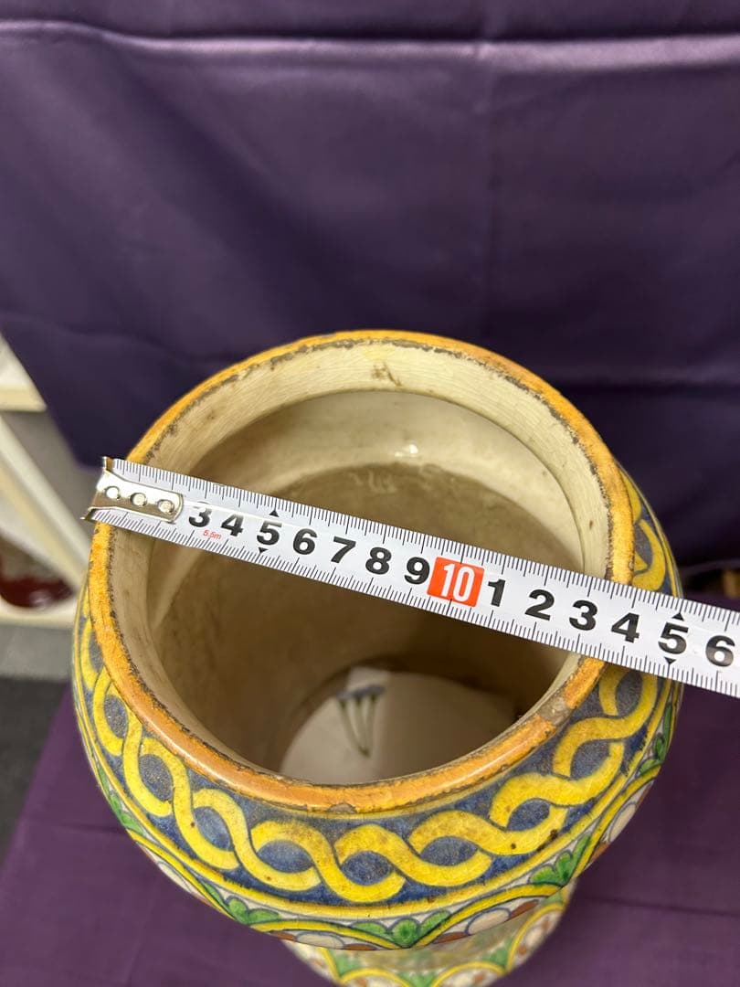 マジョルカ焼　イタリアで購入したアンティークの花瓶