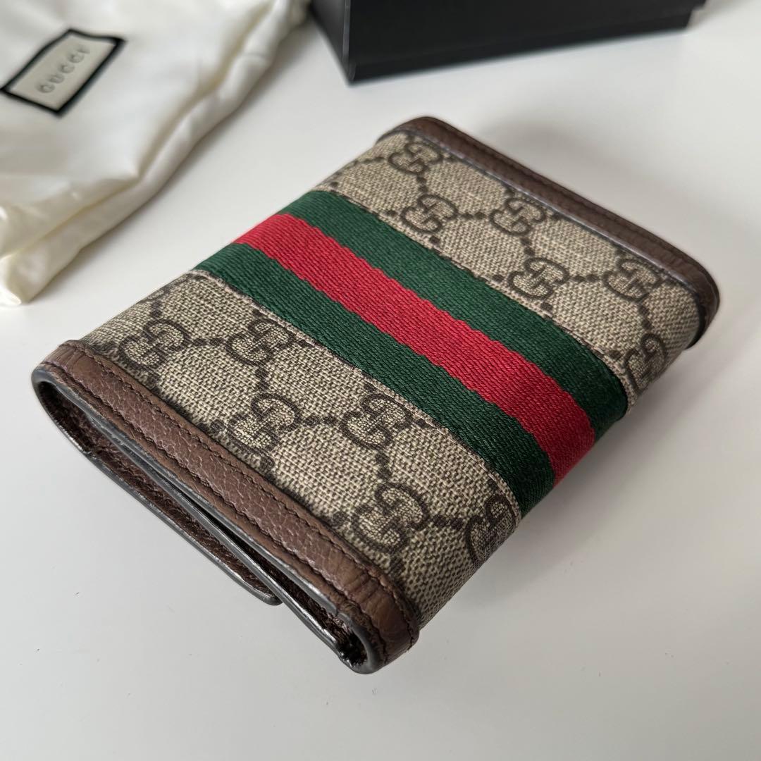 「そら」★本日最終値下げ★正規品 GUCCI GGパターン 三つ折り財布