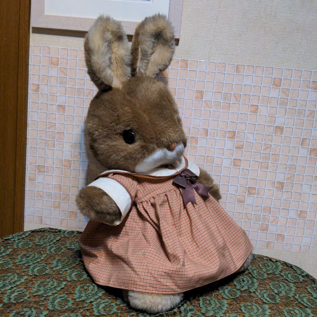 SUN ARROW サンアロー うさぎぬいぐるみ 昭和レトロ 当時物 タグ付茶系
