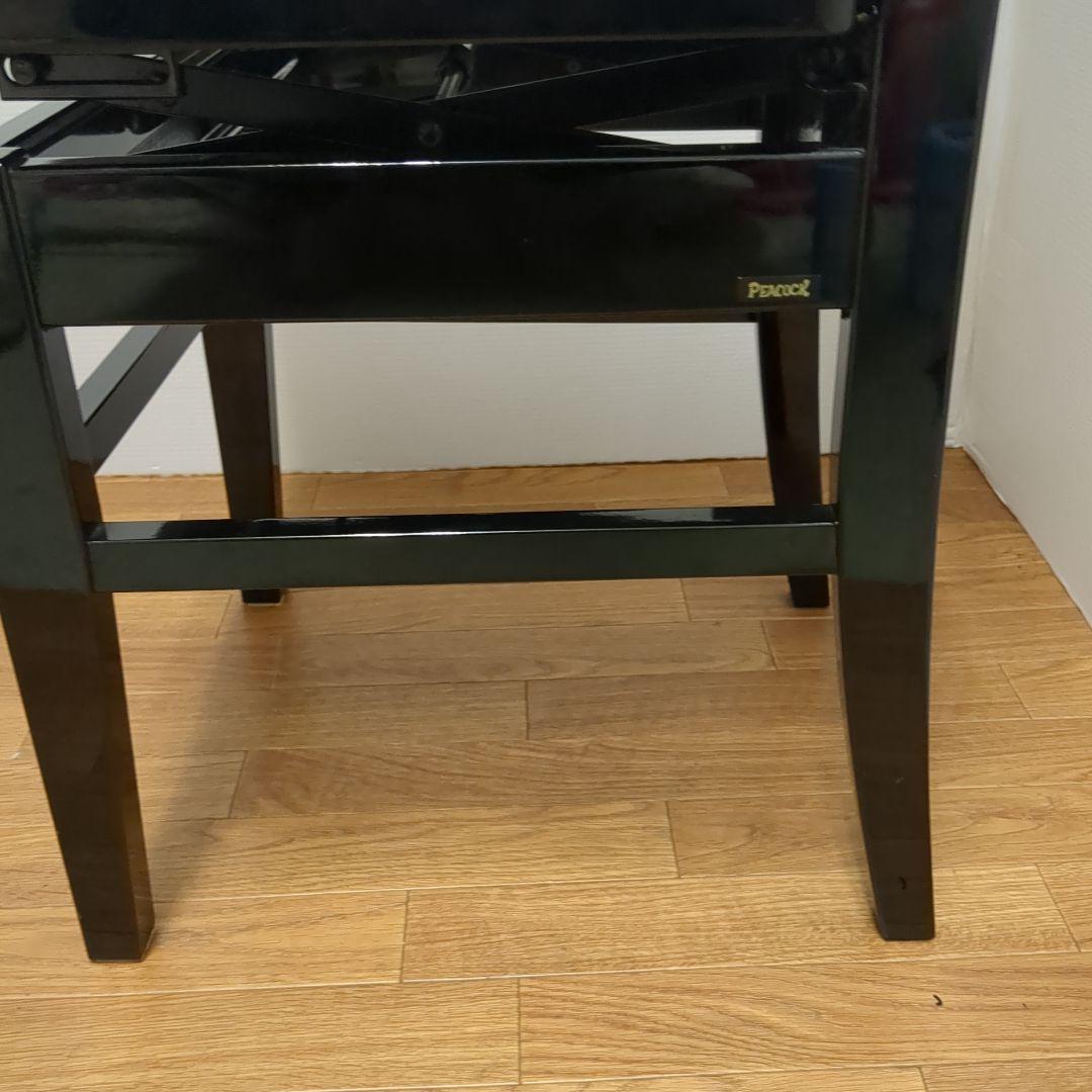 希少 名陽木工 PEACOCK ピーコック ピアノ椅子 背付 高さ調整可　木製