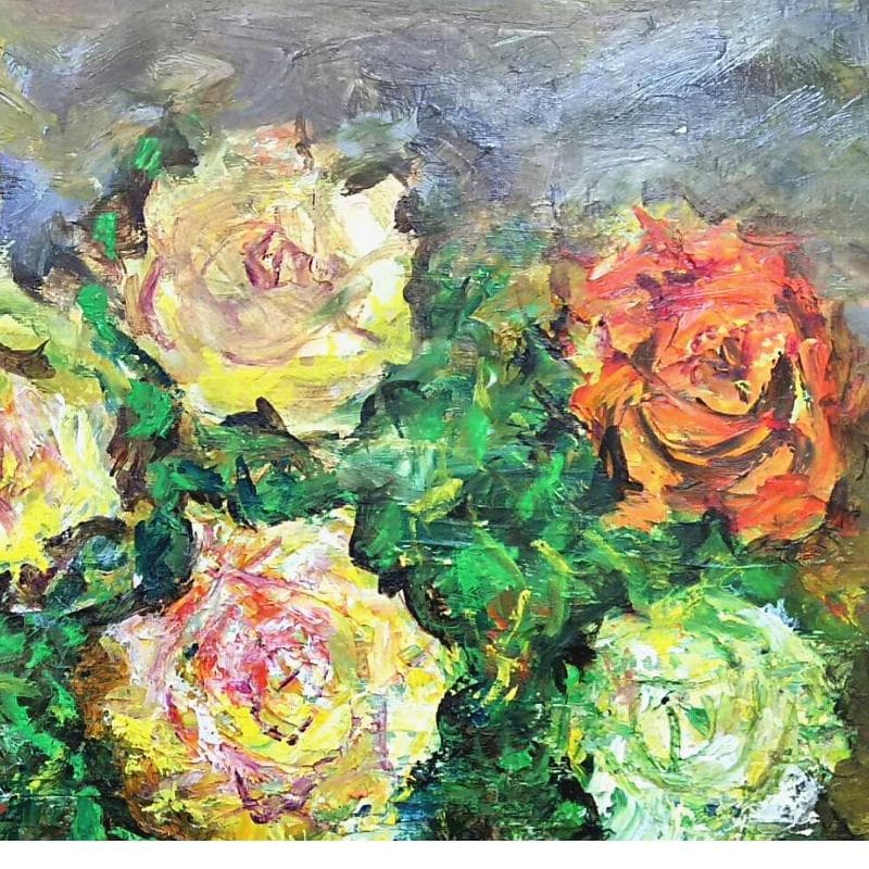 ☆ 高橋益之 ☆「 バラ」油絵 　F10号サイズ 　未使用額！