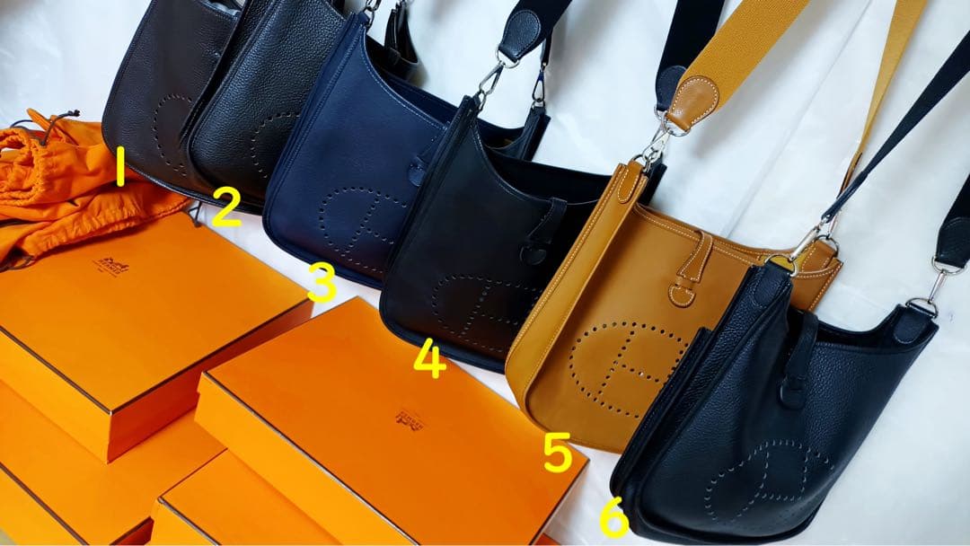 [専用］⑤エルメス　Hermès　エヴリン1PM　エプソン　ゴールド（ブラウン）