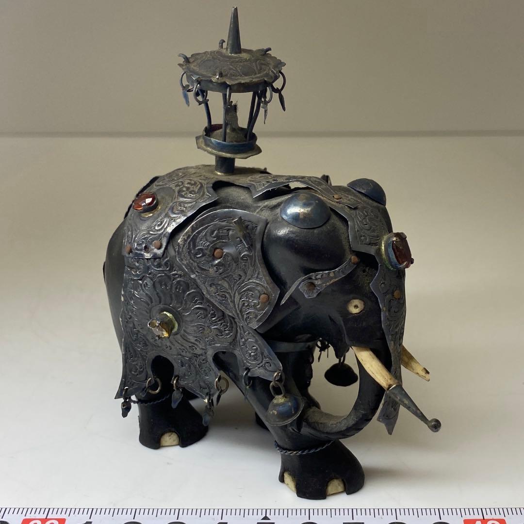 時代 銀巻 宝石象 置物 180g 東キ8-0117☆2F トヒチサ