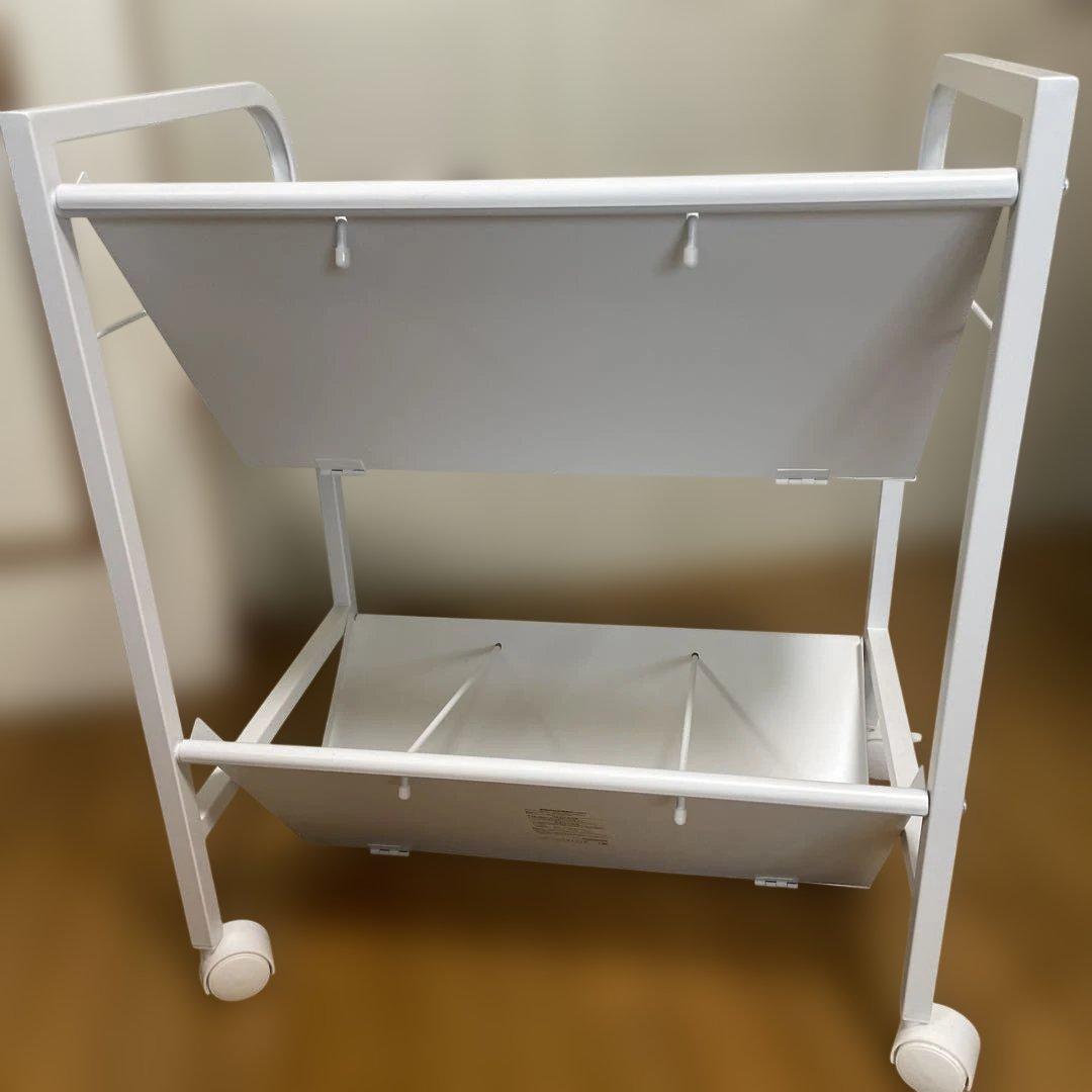 ナカバヤシ　ファイル、ワゴン2段　ホワイト　CWA−002W