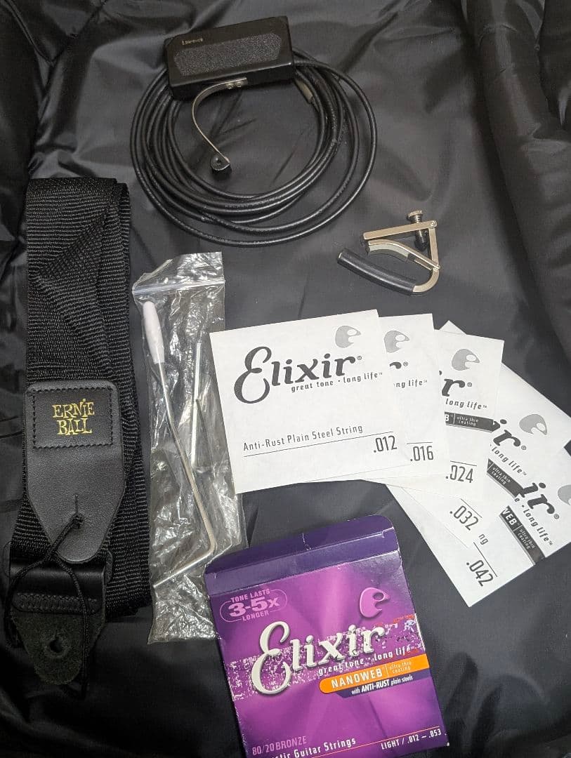 【最終値下】MORRIS MG-702S アコギ ピックアップ、弦 ケース他