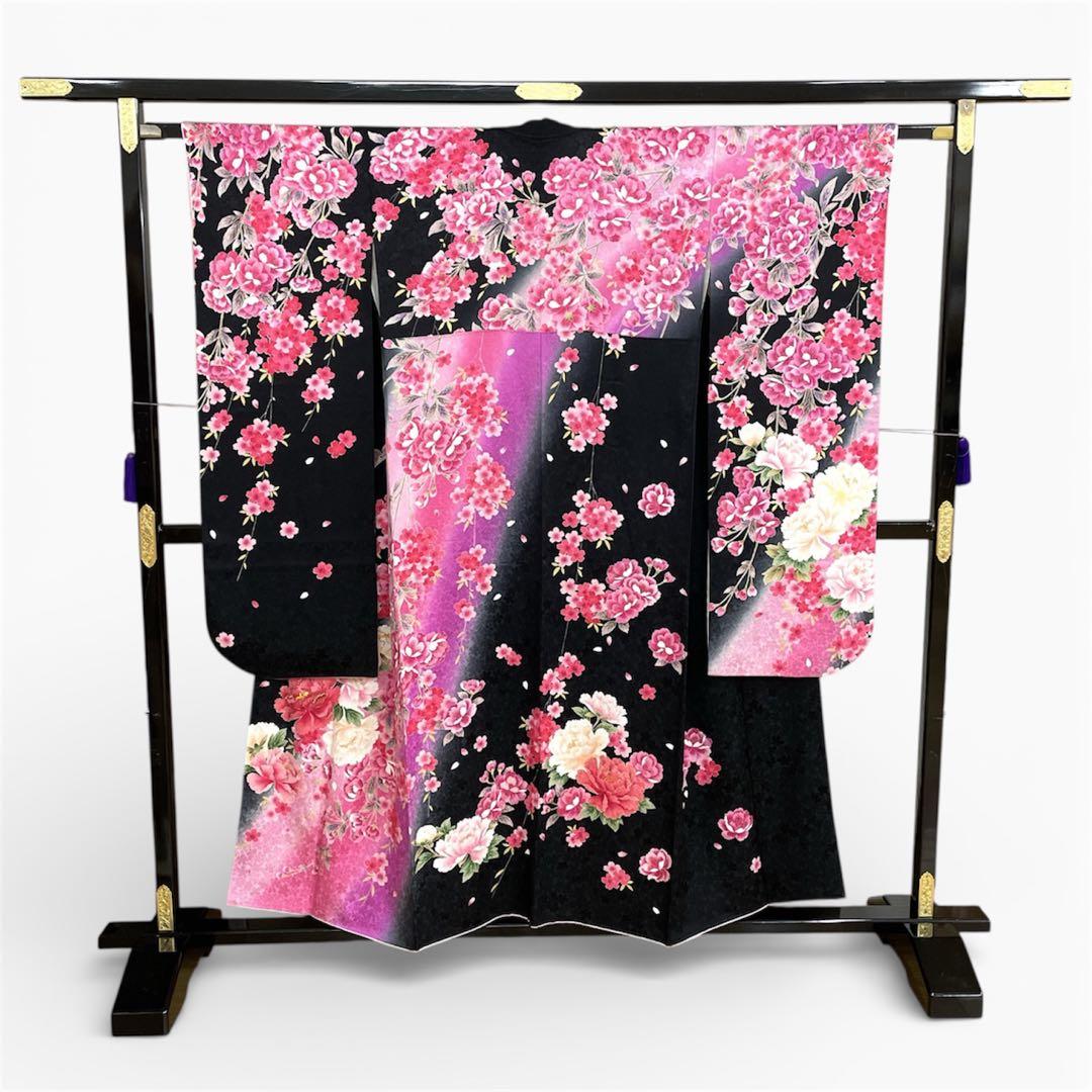 ◎mk-636　美品　振袖　刺繍　スモールサイズ　　1-13