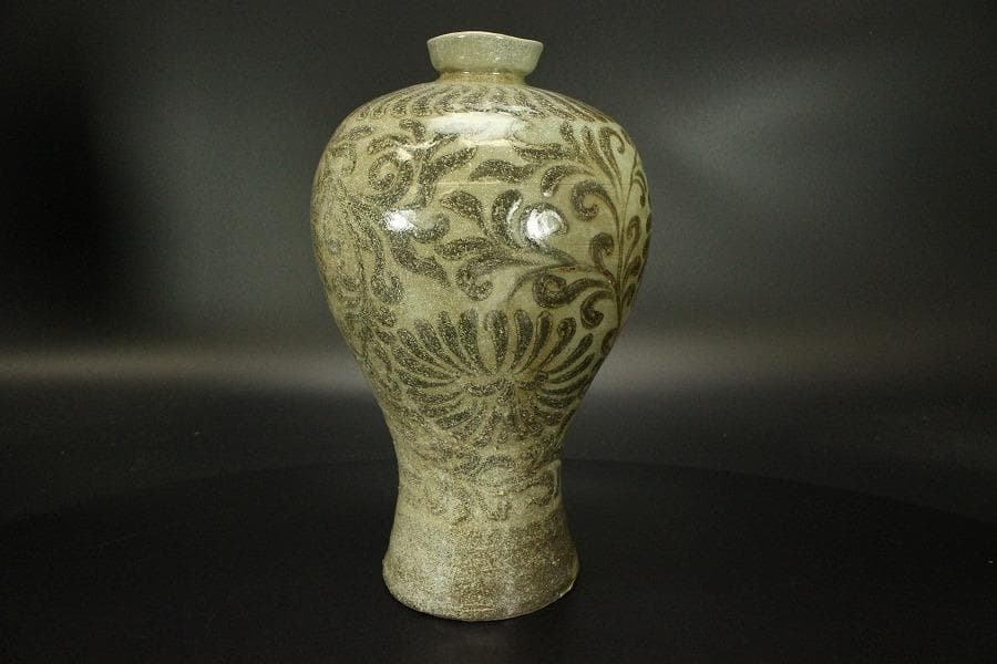 古美術 高麗青磁鉄絵梅瓶 高27cm(ZE592)